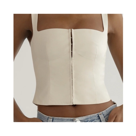 Orseund Iris Tops - Orseund Iris Cream Structured Corset Tank Top